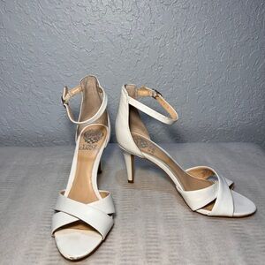Vince Camuto White Strappy Heels